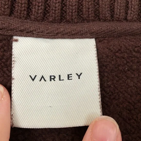 Varley Chocolate Brown Half Zip Owens Sweatshirt, M - Picture 3 of 8